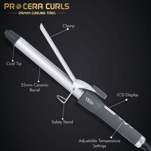 VEGA PROF. PRO CERA CURLS 16MM CURLING TONG VPMCT-01